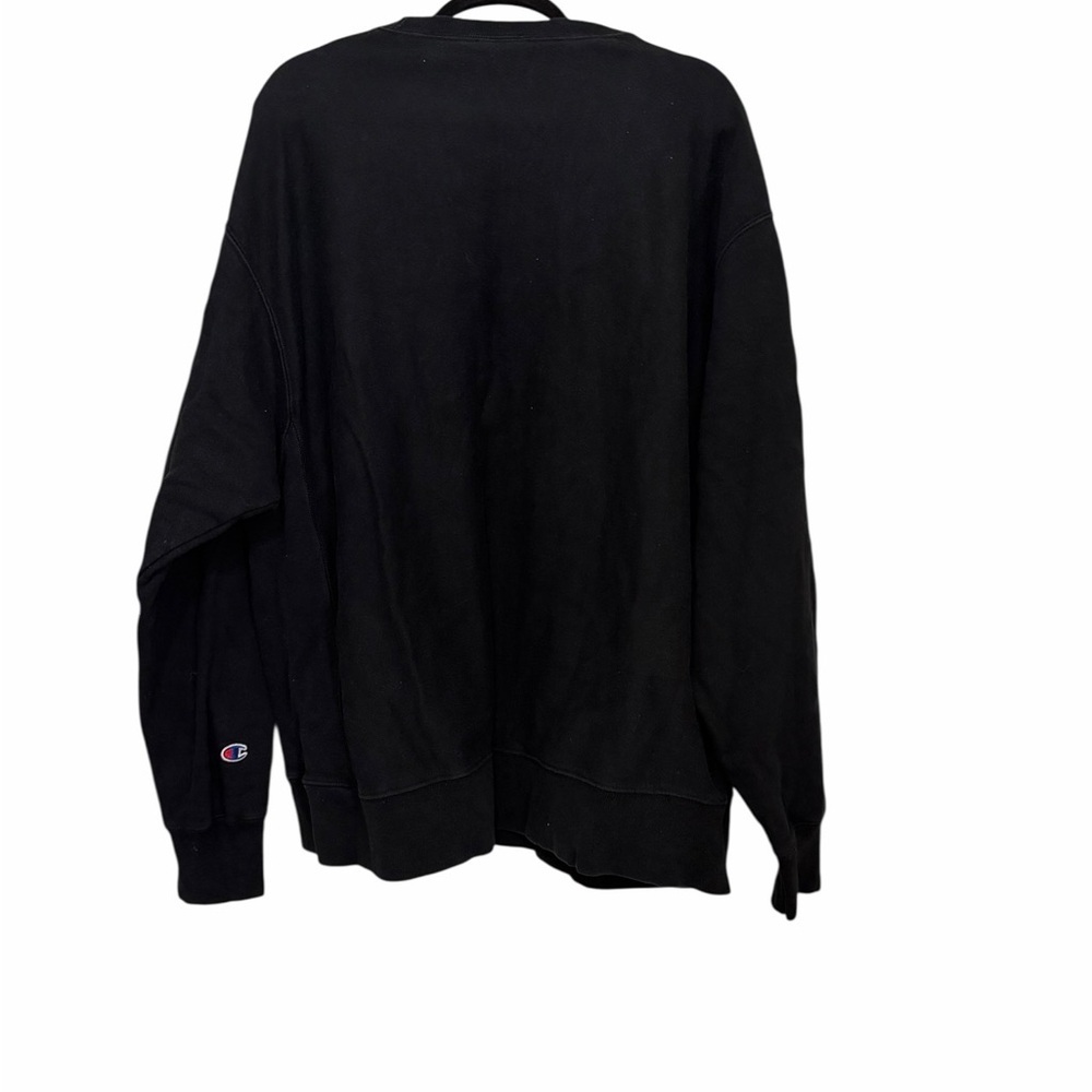 Champion Black Crewneck Sweatshirt with Blue & Red Logo Script - Picture 3 of 7